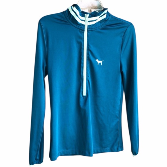 PINK Victoria's Secret Jackets & Blazers - PINK V.S. Long Sleeve Quarter Zip Up Blue Size S —#052